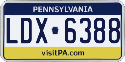 PA license plate LDX6388