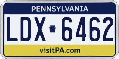 PA license plate LDX6462