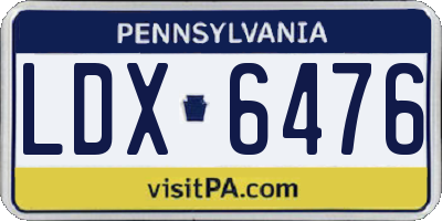 PA license plate LDX6476
