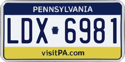 PA license plate LDX6981