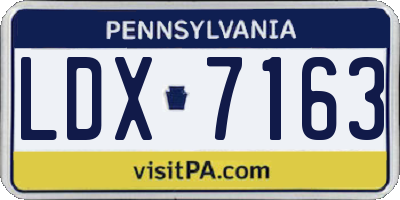 PA license plate LDX7163