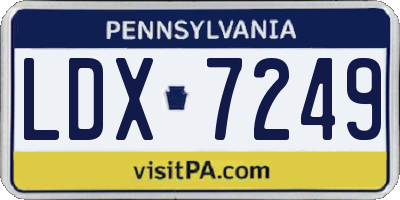PA license plate LDX7249