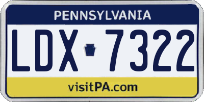 PA license plate LDX7322