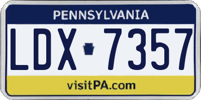 PA license plate LDX7357