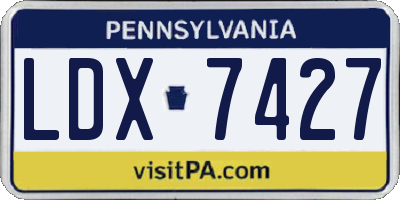 PA license plate LDX7427