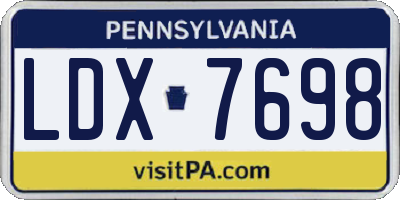 PA license plate LDX7698