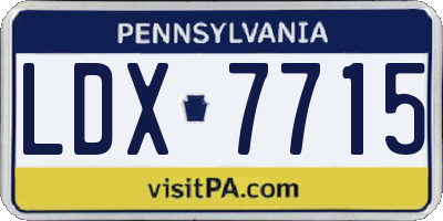 PA license plate LDX7715