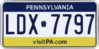 PA license plate LDX7797