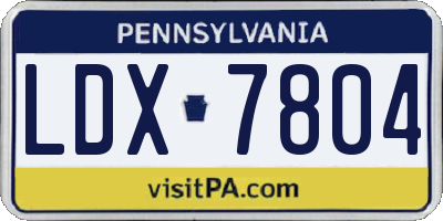 PA license plate LDX7804