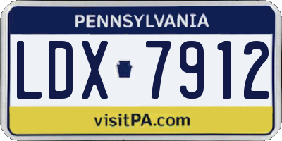 PA license plate LDX7912