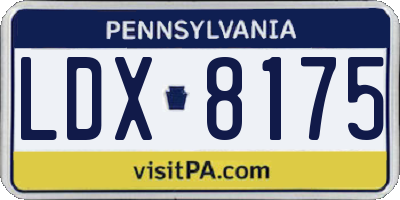 PA license plate LDX8175