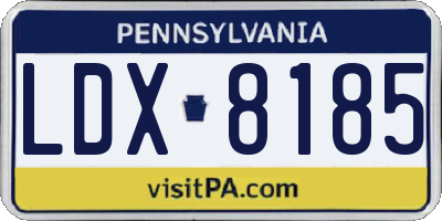 PA license plate LDX8185
