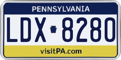 PA license plate LDX8280