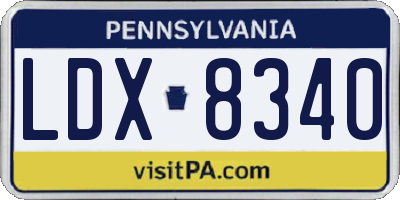 PA license plate LDX8340