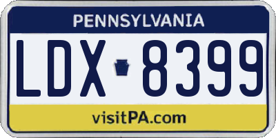 PA license plate LDX8399
