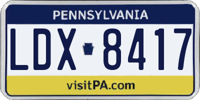 PA license plate LDX8417