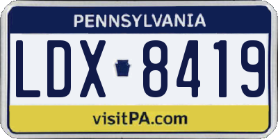 PA license plate LDX8419