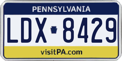 PA license plate LDX8429