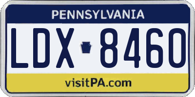 PA license plate LDX8460