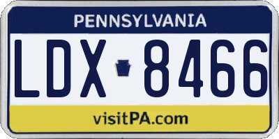 PA license plate LDX8466