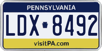 PA license plate LDX8492