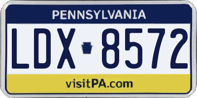 PA license plate LDX8572