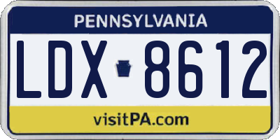PA license plate LDX8612