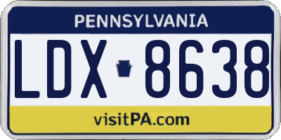 PA license plate LDX8638