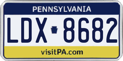 PA license plate LDX8682