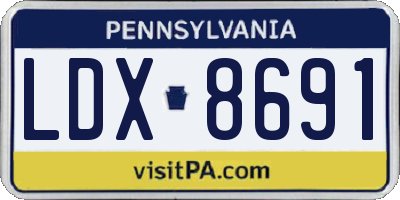 PA license plate LDX8691
