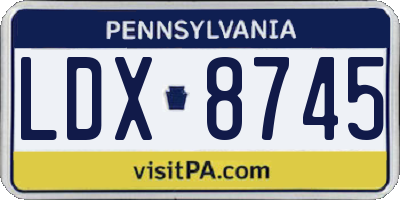 PA license plate LDX8745