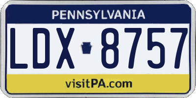 PA license plate LDX8757