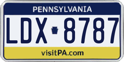 PA license plate LDX8787