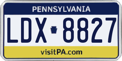PA license plate LDX8827