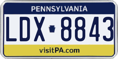 PA license plate LDX8843