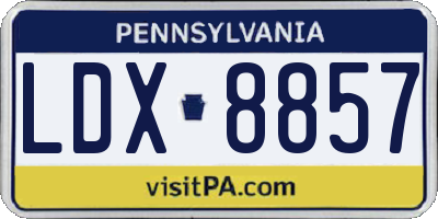 PA license plate LDX8857
