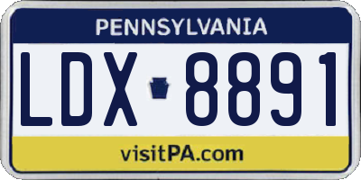 PA license plate LDX8891