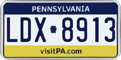 PA license plate LDX8913