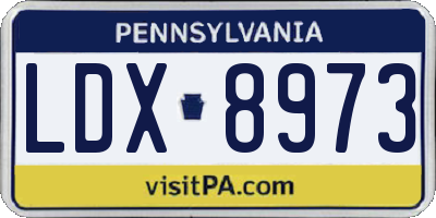 PA license plate LDX8973