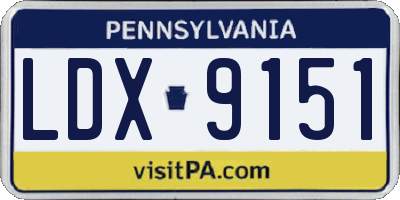 PA license plate LDX9151