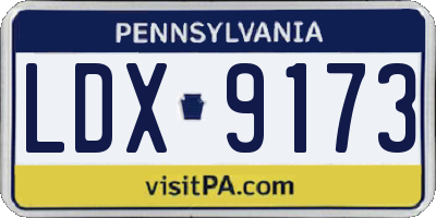 PA license plate LDX9173