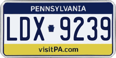 PA license plate LDX9239