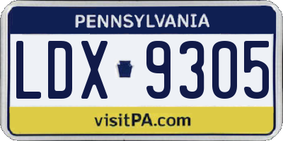 PA license plate LDX9305