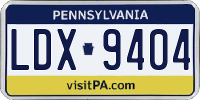 PA license plate LDX9404