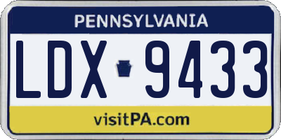 PA license plate LDX9433