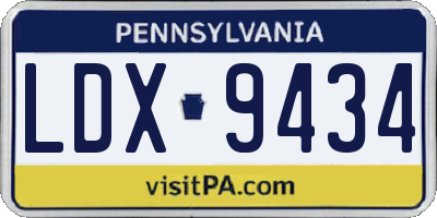 PA license plate LDX9434
