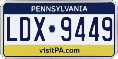 PA license plate LDX9449