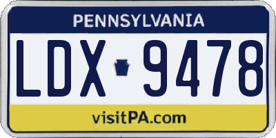 PA license plate LDX9478