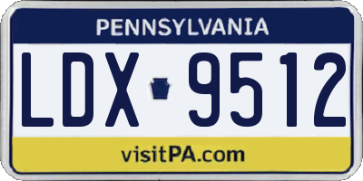PA license plate LDX9512