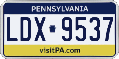 PA license plate LDX9537